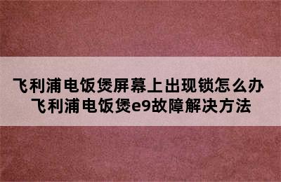 飞利浦电饭煲屏幕上出现锁怎么办 飞利浦电饭煲e9故障解决方法